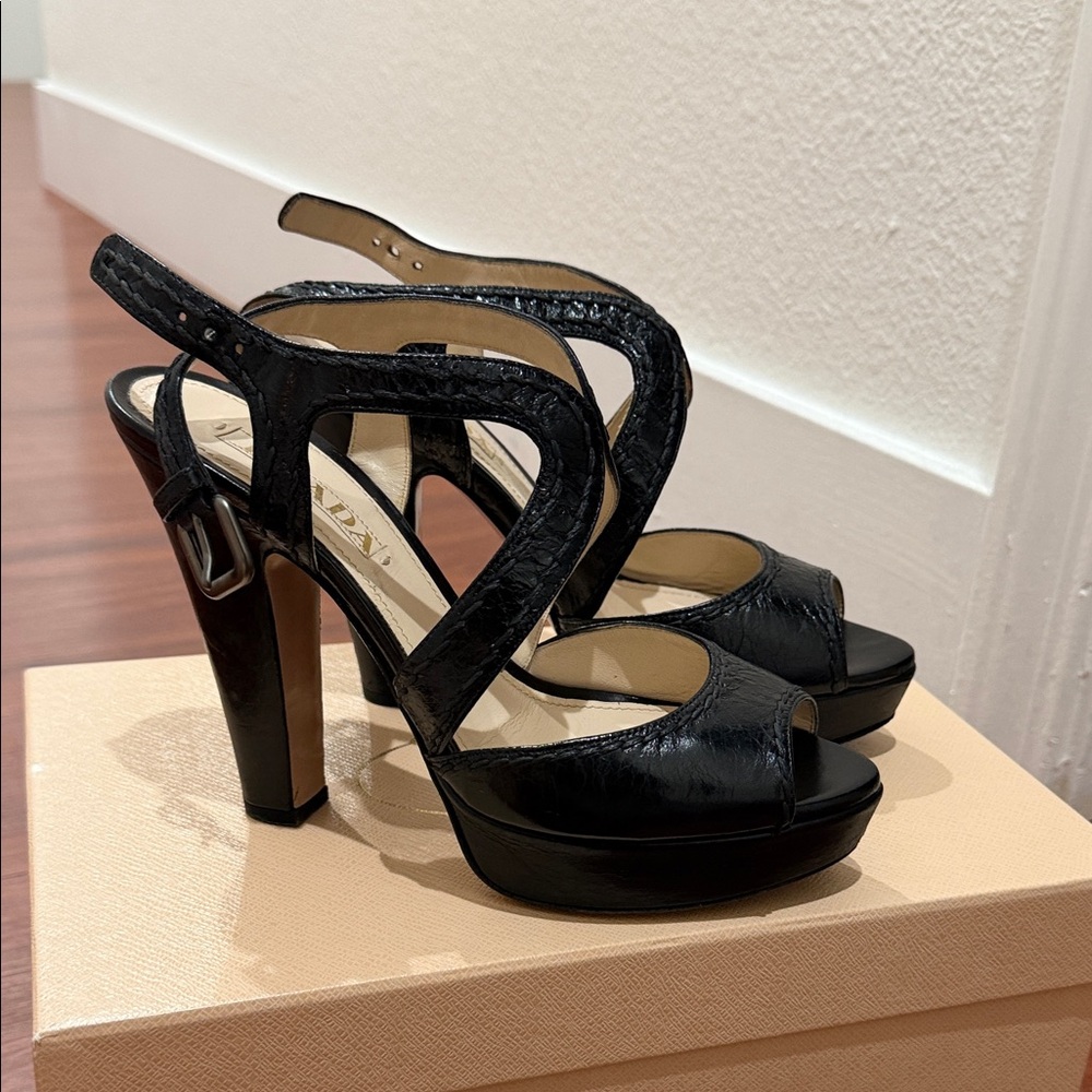 Prada Elegant Black Platform Heels